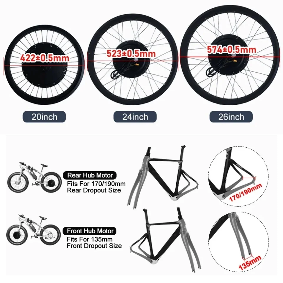 72V 3000W Snow Bike Conversion - огляд і ціна Ebike Conversion Kit 72V 3000W